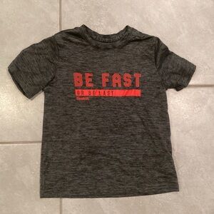 Reebok Gray and Red Short Sleeve Tee